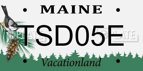 TSD05E Maine License Plate