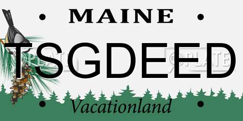 TSGDEED Maine License Plate