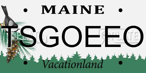 TSGOEEO Maine License Plate