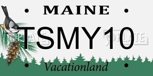 TSMY10 Maine License Plate