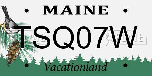 TSQ07W Maine License Plate