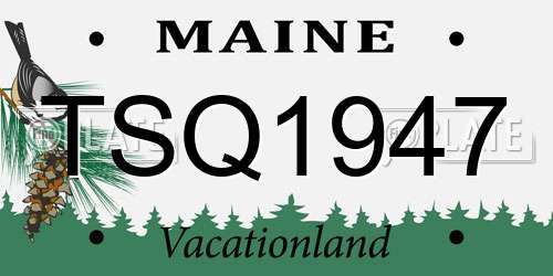 TSQ1947 Maine License Plate