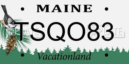 TSQO83 Maine License Plate