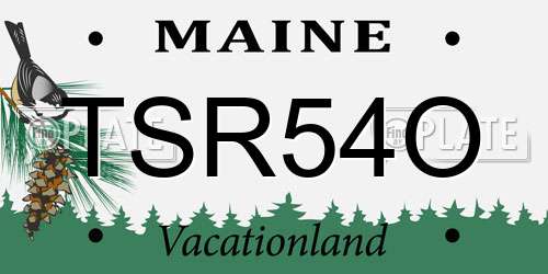TSR54O Maine License Plate