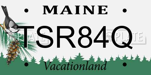 TSR84Q Maine License Plate