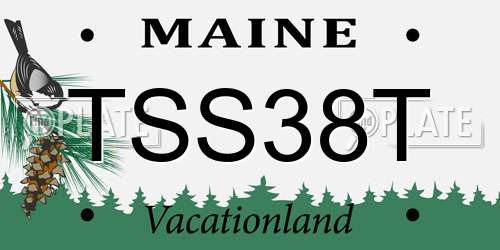 TSS38T Maine License Plate