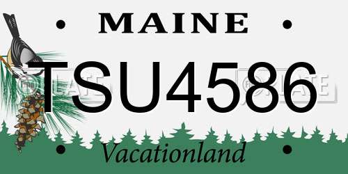 TSU4586 Maine License Plate