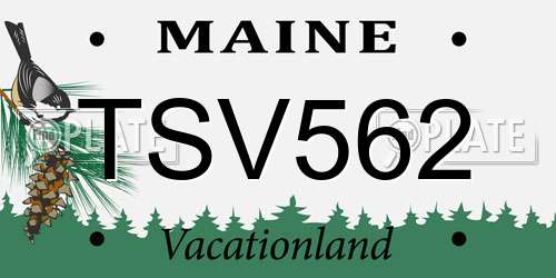 TSV562 Maine License Plate