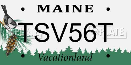 TSV56T Maine License Plate