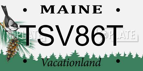 TSV86T Maine License Plate