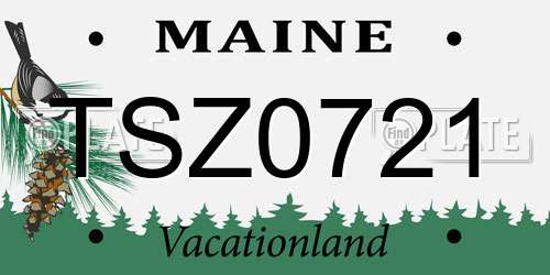 TSZ0721 Maine License Plate