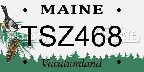 TSZ468 Maine License Plate