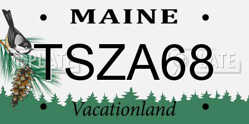 TSZA68 Maine License Plate