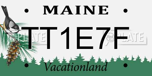 TT1E7F Maine License Plate