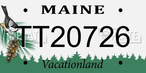 TT20726 Maine License Plate
