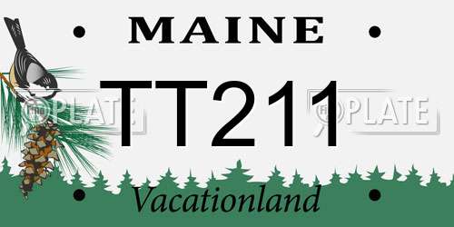 TT211 Maine License Plate
