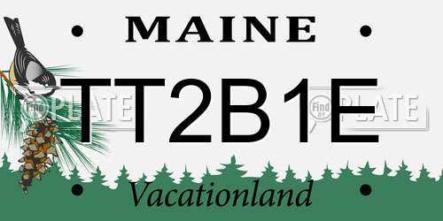 TT2B1E Maine License Plate