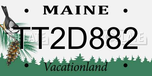 TT2D882 Maine License Plate
