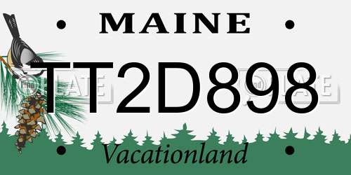 TT2D898 Maine License Plate