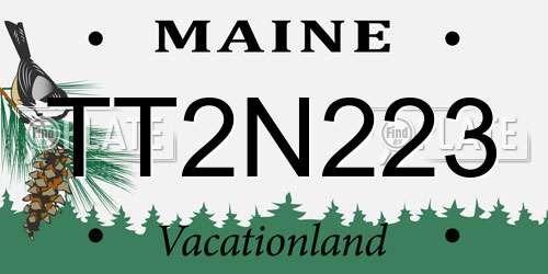 TT2N223 Maine License Plate
