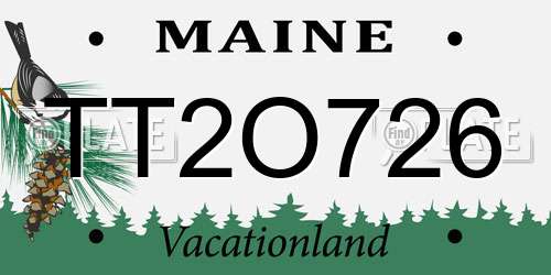 TT2O726 Maine License Plate