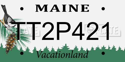 TT2P421 Maine License Plate