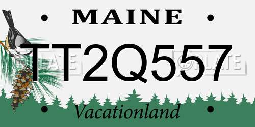 TT2Q557 Maine License Plate