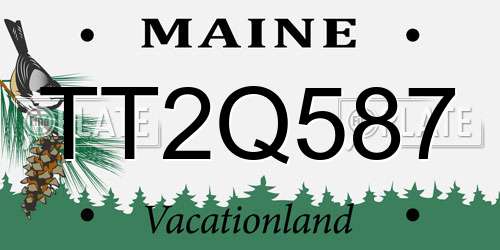 TT2Q587 Maine License Plate