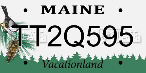 TT2Q595 Maine License Plate
