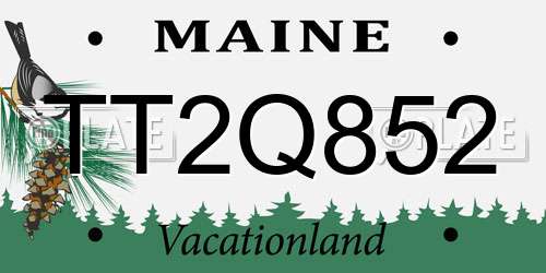 TT2Q852 Maine License Plate