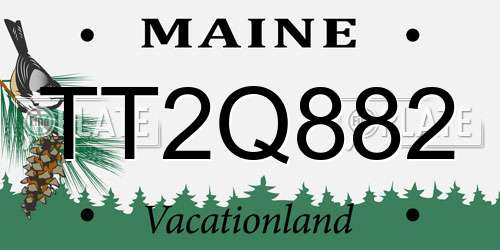 TT2Q882 Maine License Plate