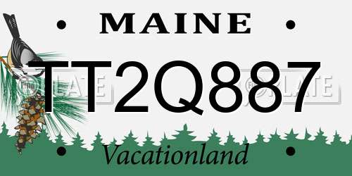 TT2Q887 Maine License Plate