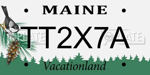 TT2X7A Maine License Plate