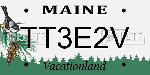 TT3E2V Maine License Plate