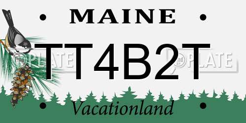 TT4B2T Maine License Plate