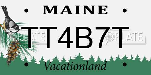 TT4B7T Maine License Plate