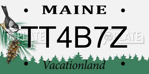 TT4B7Z Maine License Plate