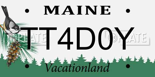 TT4D0Y Maine License Plate
