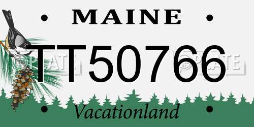 TT50766 Maine License Plate