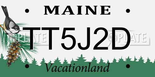 TT5J2D Maine License Plate