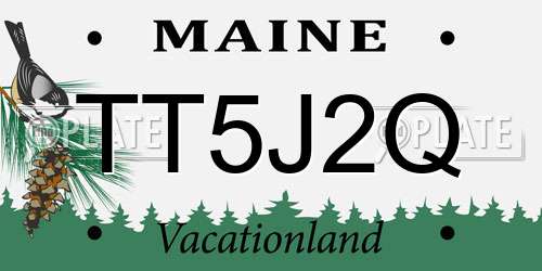 TT5J2Q Maine License Plate