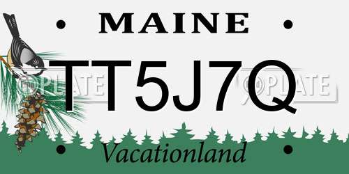 TT5J7Q Maine License Plate