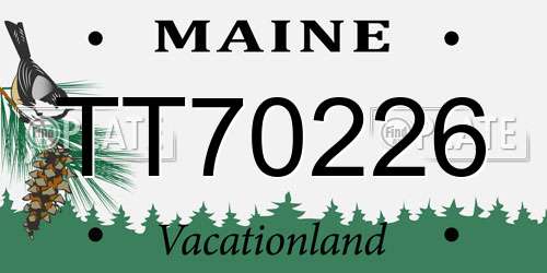 TT70226 Maine License Plate