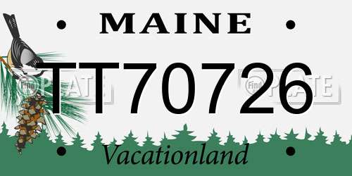 TT70726 Maine License Plate