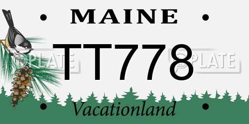 TT778 Maine License Plate