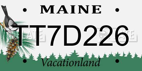 TT7D226 Maine License Plate