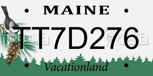 TT7D276 Maine License Plate