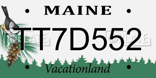 TT7D552 Maine License Plate
