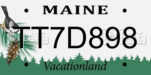 TT7D898 Maine License Plate