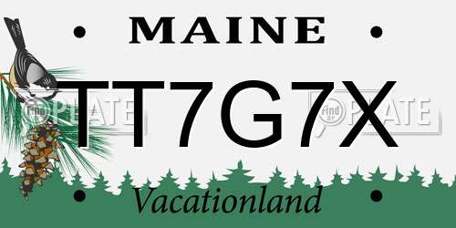 TT7G7X Maine License Plate
